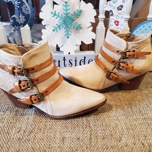 A.S.98 Free People Buckle Booties in Womens Size 37